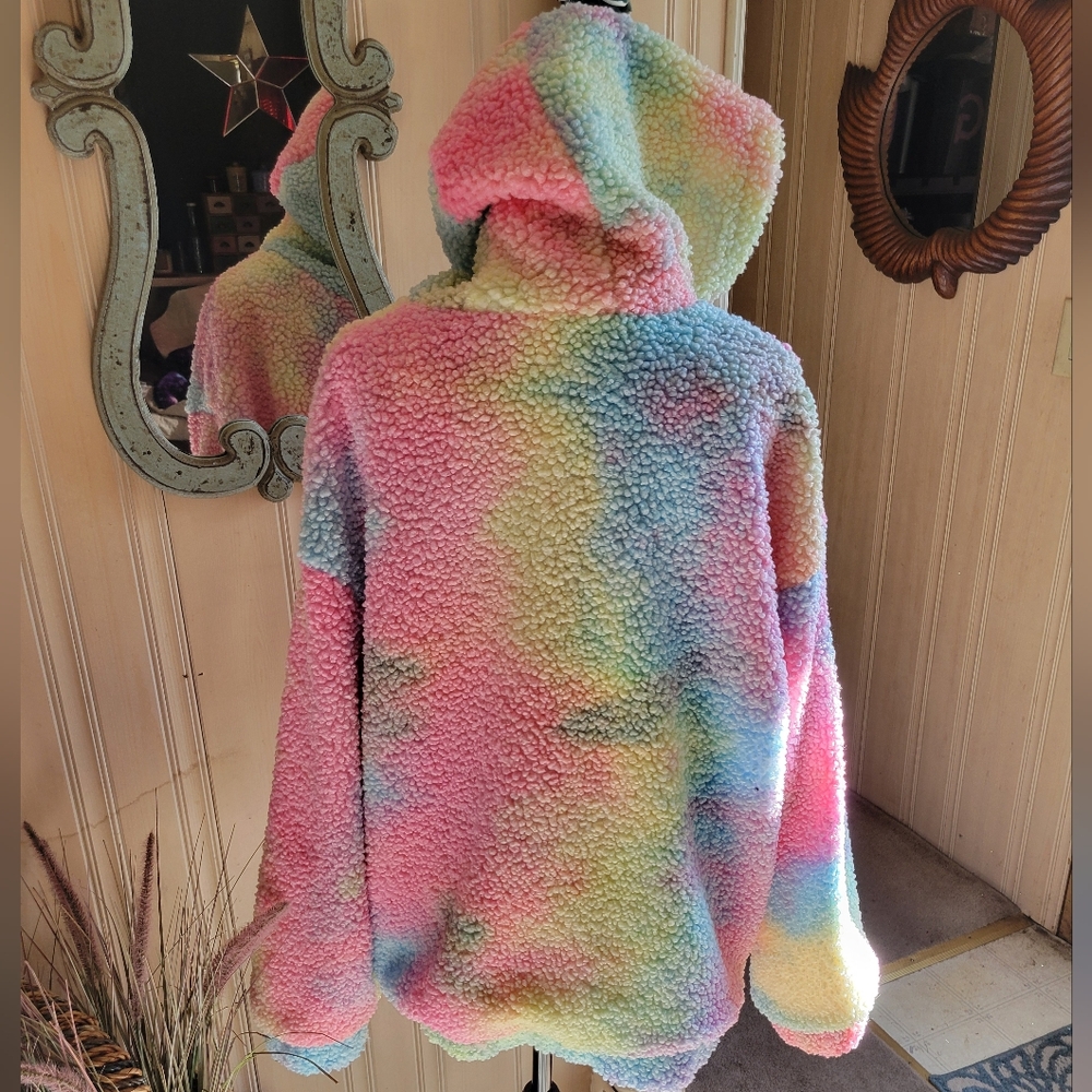 Sugar Thrills women size medium teddy jacket-multi colored - Picture 2 of 8